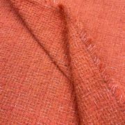 Orange boucle tweed – classic wool coat & dress sewing textile by the yard