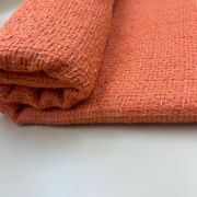Orange boucle tweed – classic wool coat & dress sewing textile by the yard