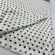 Polka dot viscose cotton fabric – soft drapey material by yard (150 cm / 59″)