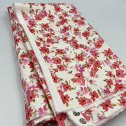 Floral cotton satin fabric – soft smooth material for dresses, skirts & blouses | 150 cm
