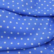 Blue polka dot viscose fabric – soft drapey lightweight material by yard (150 cm / 59″)