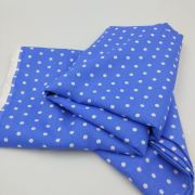 Blue polka dot viscose fabric – soft drapey lightweight material by yard (150 cm / 59″)