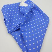Blue polka dot viscose fabric – soft drapey lightweight material by yard (150 cm / 59″)
