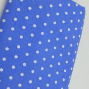 Blue polka dot viscose fabric – soft drapey lightweight material by yard (150 cm / 59″)