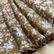 Floral viscose fabric camel bougainvillea for dresses blouses skirts soft drapey | 150 cm
