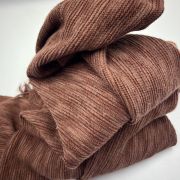 Brown rib knit fabric soft stretch melange jersey fabric lightweight cozy fabric for tops dresses minimal style textile by yard
