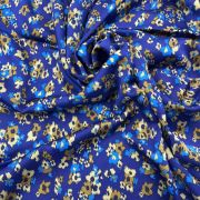 Satin viscose fabric – blue floral dress & skirt fabric