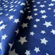 Printed poplin cotton fabric by the yard – chevron & star pattern soft sewing material | 240 cm