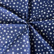 Printed poplin cotton fabric by the yard – chevron & star pattern soft sewing material | 240 cm