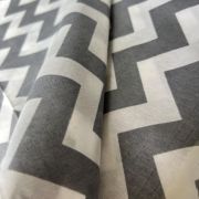 Printed poplin cotton fabric by the yard – chevron & star pattern soft sewing material | 240 cm