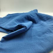 Blue cotton muslin fabric – soft double gauze for baby blankets