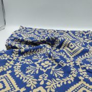 Cotton viscose fabric – navy floral dress & blouse material by yard