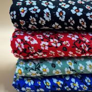 Floral cotton viscose fabric soft lightweight material for dresses, skirts, blouses  150 cm width