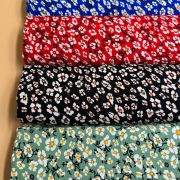 Floral cotton viscose fabric soft lightweight material for dresses, skirts, blouses  150 cm width
