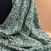 Floral cotton viscose fabric soft lightweight material for dresses, skirts, blouses  150 cm width