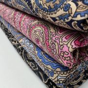 Paisley viscose fabric, soft drapey printed rayon for dresses, blouses, skirts & accessories, lightweight breathable fabric, 150 cm wide