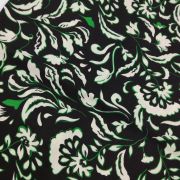 Green floral cotton viscose fabric – soft lightweight drapey material by yard (150 cm / 59″)