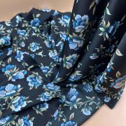 Floral satin fabric by the yard – soft drapey polyester material – 150 cm width