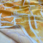 Abstract burnout satin fabric – shiny textured material for dresses & decor | 150 cm