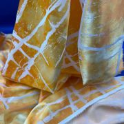 Abstract burnout satin fabric – shiny textured material for dresses & decor | 150 cm