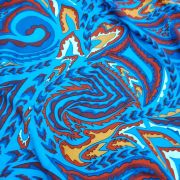 Indigo abstract cotton viscose fabric – lightweight drapey material by yard (150 cm / 59″)