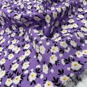 Lilac flower fabric 150 cm wide – soft viscose cotton – lightweight baby & summer dress fabric by the meter