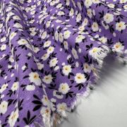 Lilac flower fabric 150 cm wide – soft viscose cotton – lightweight baby & summer dress fabric by the meter
