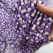 Lilac flower fabric 150 cm wide – soft viscose cotton – lightweight baby & summer dress fabric by the meter