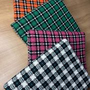 Plaid tweed fabric by the yard – soft 100% cotton textured material for dresses 150 cm