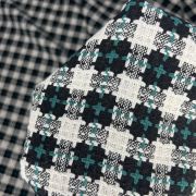 Plaid tweed fabric by the yard – soft 100% cotton textured material for dresses 150 cm