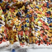 Floral cotton viscose fabric multicolor for dresses skirts lightweight drapey 150 cm