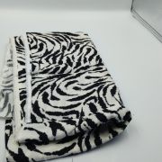 Black white zebra print cotton viscose fabric – soft lightweight sewing fabric (150 cm wide)