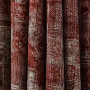 Cotton viscose fabric by the yard, boho ethnic print, red aztec tribal geometric dress fabric, 150cm wide soft apparel fabric for sewing