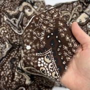 Black and white boho viscose fabric by the yard | vintage tribal print apparel fabric for sewing, authentic retro ethnic textile, 59″ wide