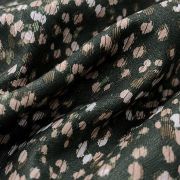 Olive green abstract animal print viscose cotton fabric by the yard, soft pebble pattern dressmaking material, fluid drape apparel 150cm