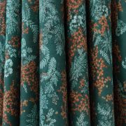 Olive green botanical viscose fabric by the yard, 100% pure rayon terracotta orchid dressmaking cloth, fern pattern material 150cm