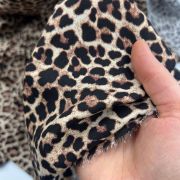 Leopard viscose fabric, soft drapey printed sewing material for dresses, 150 cm wide