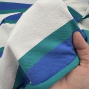 Jersey fabric striped blue white cotton knit fabric t shirt fabric soft stretch summer fabric by the yard suprem fabric