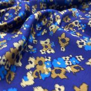 Satin viscose fabric – blue floral dress & skirt fabric
