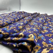 Satin viscose fabric – blue floral dress & skirt fabric