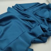 Sky blue satin chiffon fabric by the yard – soft drapey shiny silk-feel material