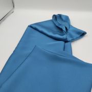 Sky blue satin chiffon fabric by the yard – soft drapey shiny silk-feel material