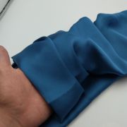 Sky blue satin chiffon fabric by the yard – soft drapey shiny silk-feel material