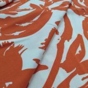 Cotton viscose fabric – rust floral dress & skirt fabric