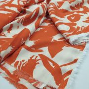 Cotton viscose fabric – rust floral dress & skirt fabric
