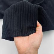 Black ribbed knit fabric – 4 way stretch lycra for dresses, tops & pants | wide 59 in / 150 cm black knit fabric for activewear