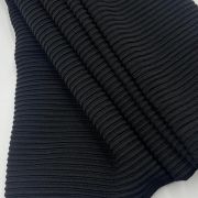 Black ribbed knit fabric – 4 way stretch lycra for dresses, tops & pants | wide 59 in / 150 cm black knit fabric for activewear