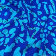 Blue viscose fabric – soft drapey breathable printed material for dresses, blouses & skirts | 150 cm width