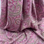 Pink Paisley Viscose Fabric – Soft Drapey Printed Rayon Fabric for Dresses, Blouses, Skirts, Scarves & Sewing Projects | 150 cm Width