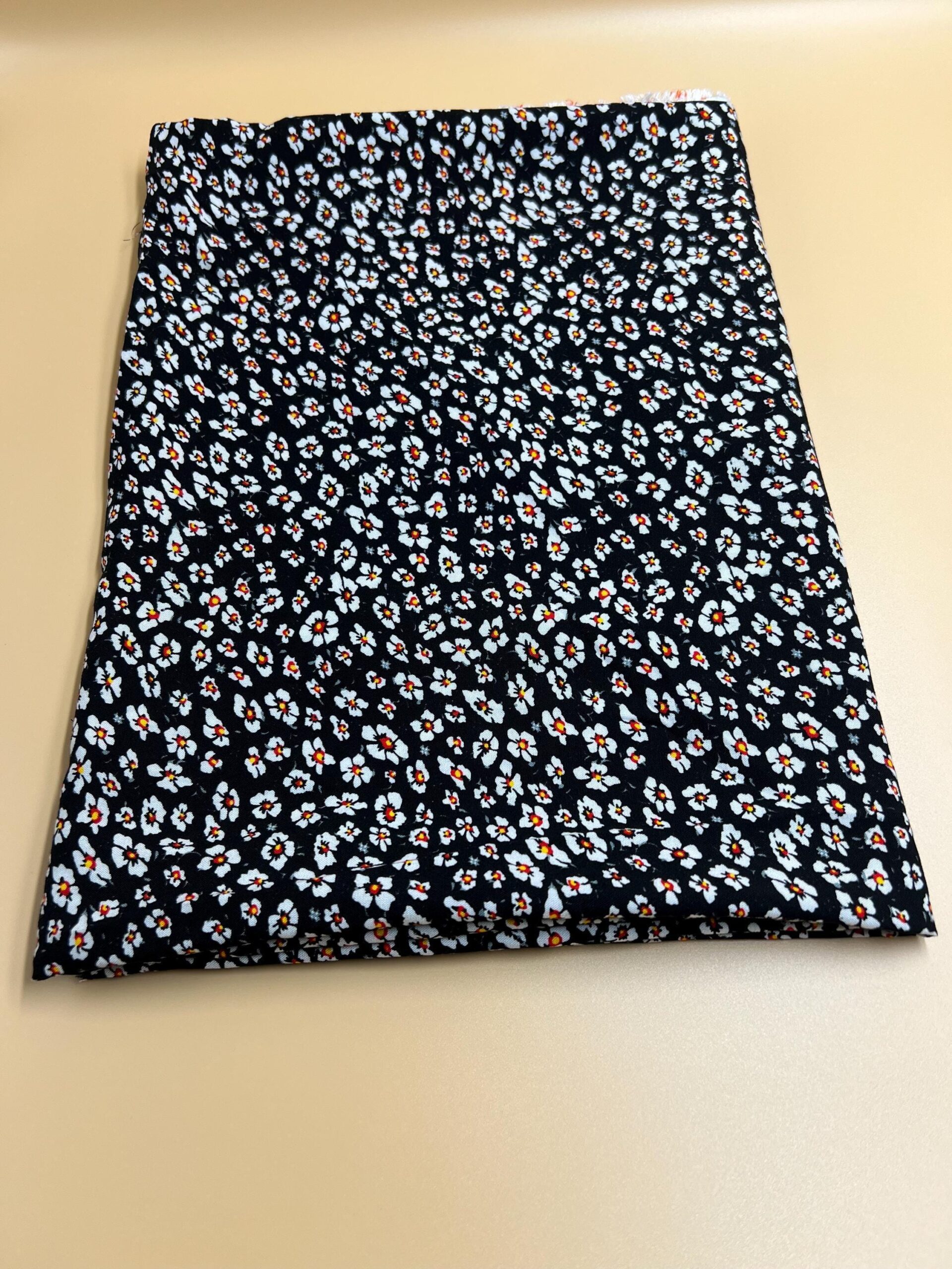 Floral cotton viscose fabric by the yard, lightweight printed viscose for dresses skirts blouses, breathable sewing fabric 150 cm wide – view 12